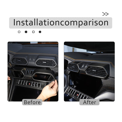Carbon fiber Central Console air outlet frame trim For Lamborghini URUS 18-23 2