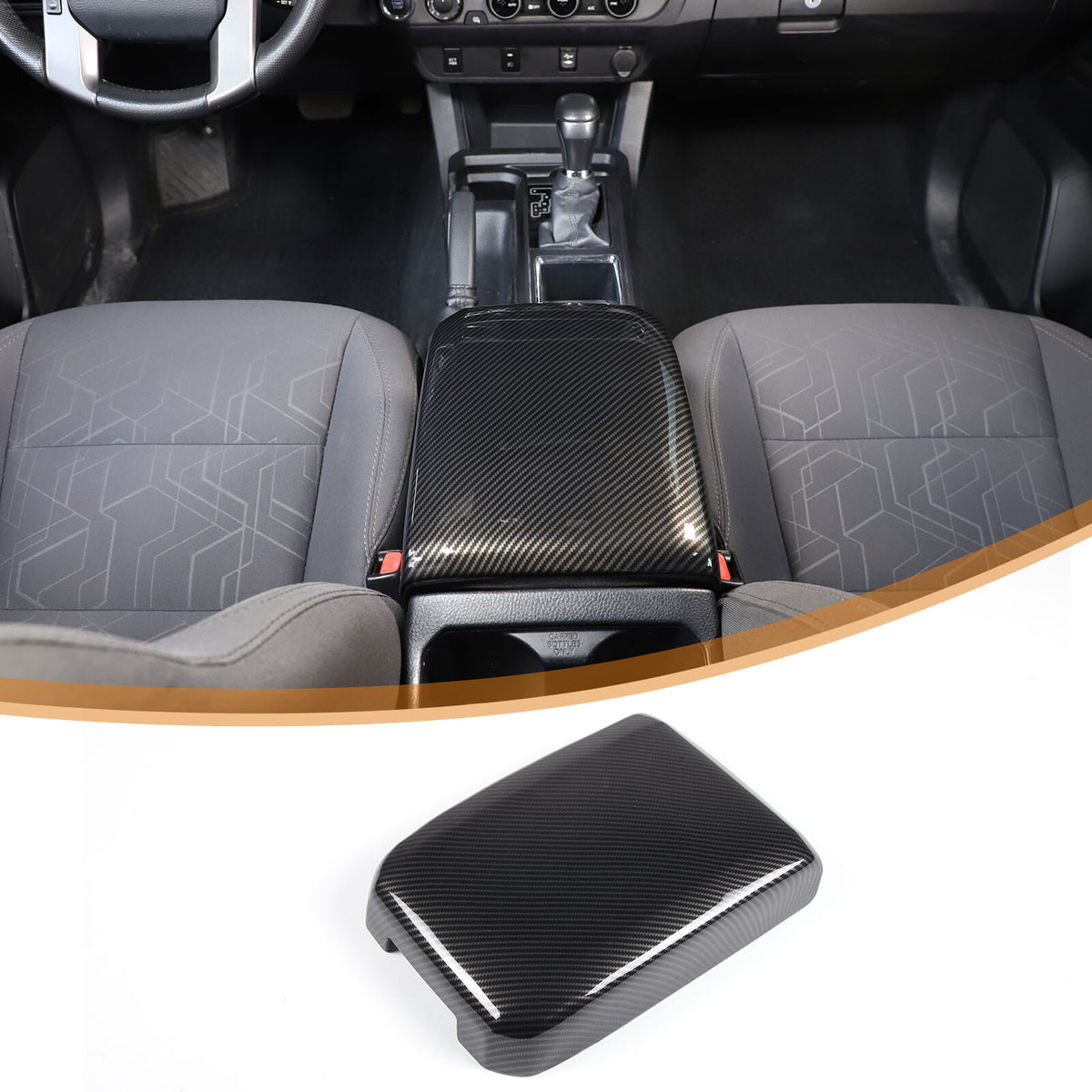 ABS Carbon Fiber Center Console Armrest Box Cover For Toyota Tacoma 2016-23 4