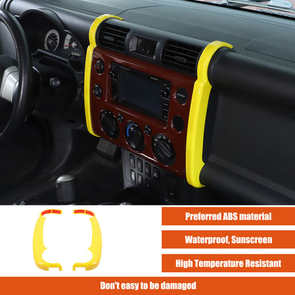 Yellow ABS Interior Center Console Trim Cover for Toyota FJ Cruiser 2007-2021 36