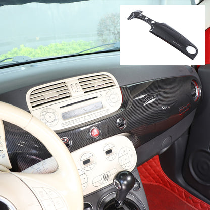 Real Carbon Fiber Dashboard Panel Trim Cover For Fiat 500 312 2007-2015 13