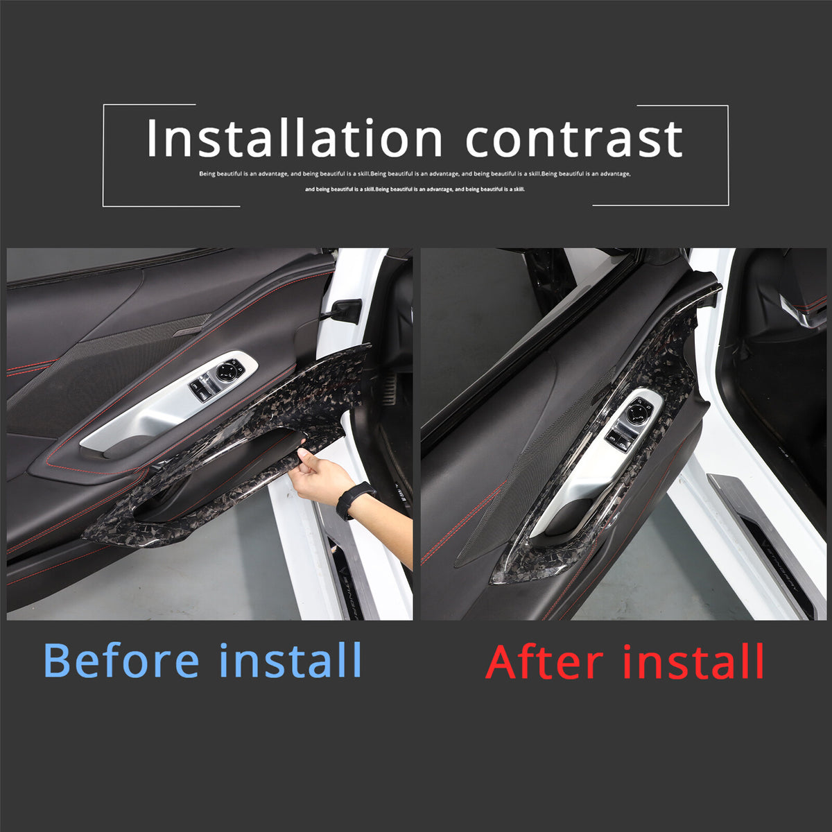 Forged Real Carbon Fiber Full Interior Set Cover Trim Kit For Corvette C8 20-25 - Variants 36-40 66