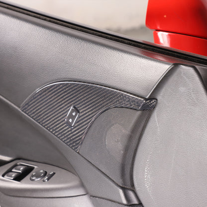 Real Carbon Fiber Children Lock Button Frame Trim Cover For Corvette C6 2005-13 16