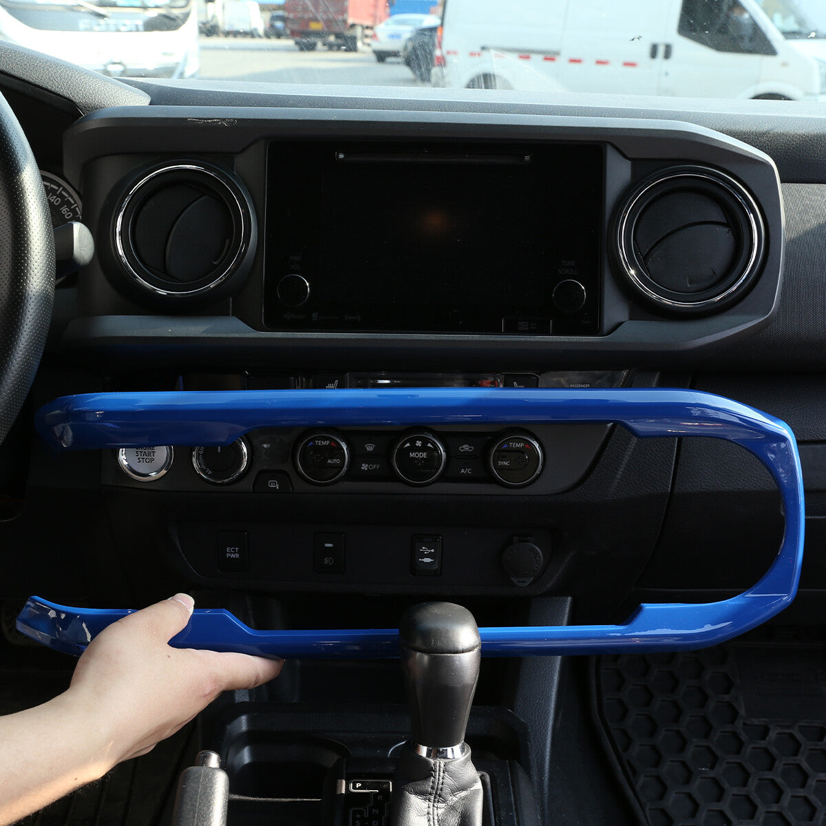 Blue ABS Dashboard Decoration U Shape Trim For Toyota Tacoma 2016-2023 US 8