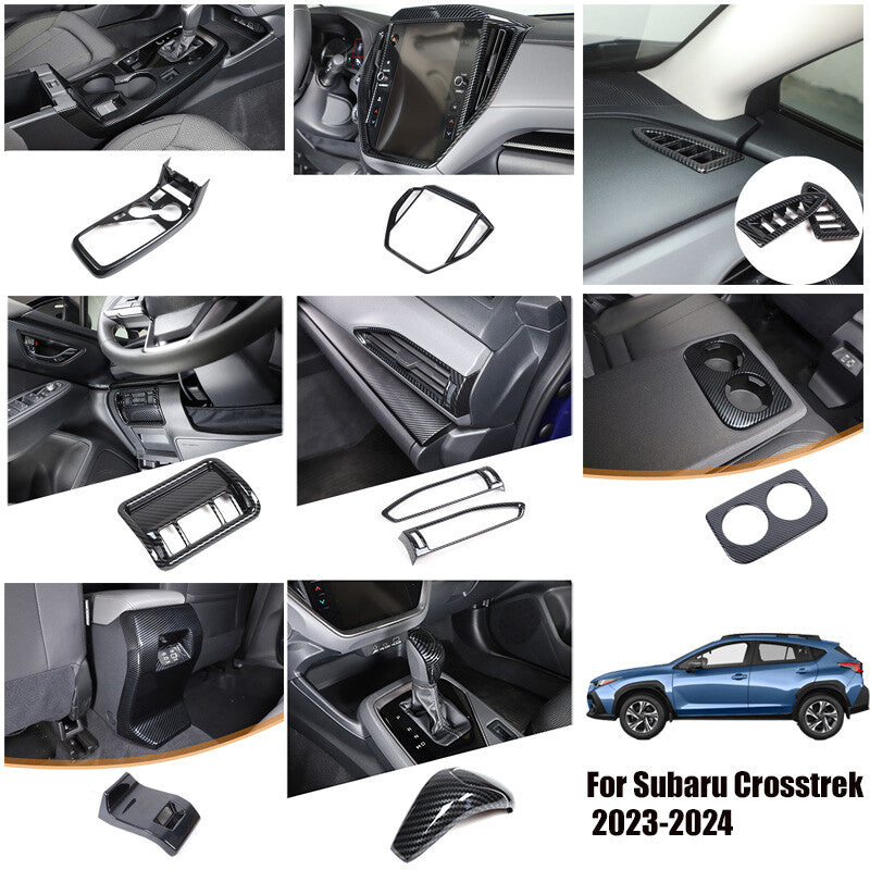 Carbon Fiber ABS Interior Accessories Kit Cover Trim For Subaru Crosstrek 2024 1