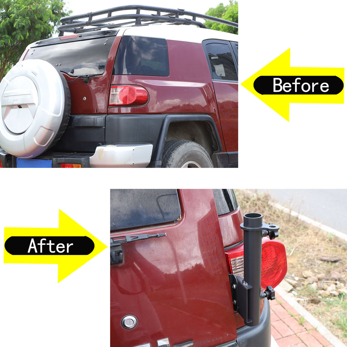 Right Tailgate flagpole Antenna Bracket Holder Mount For Toyota FJ Cruiser 07-21 8