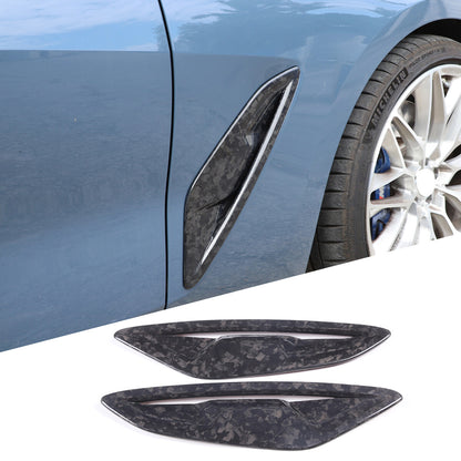 2PCS Forged Carbon Fiber Side Fender Air Outlet Trim For BMW 8 Series 2019-22 1
