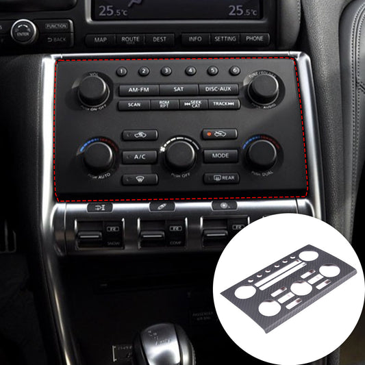 Matte Carbon Fiber Center control volume panel Trim For Nissan GTR R35 2008-16 1