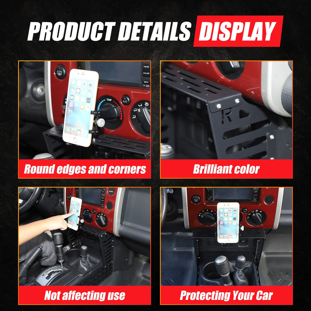 Off Road Center Console Molle Panel Device Mount For Toyota FJ Cruiser 07-21 9