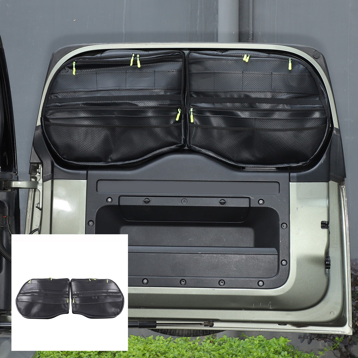 Carbon Pattern Tailgate Window Storage Bag For Land Rover Defender L663 2020+ 14