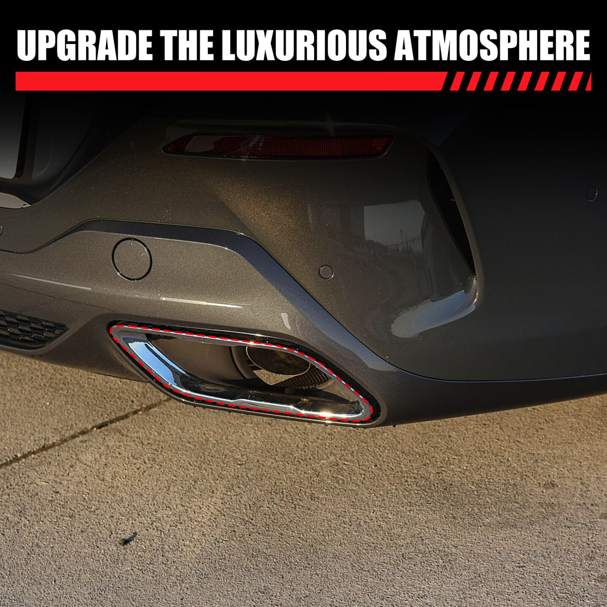 Glossy Black Stainless Rear Exhaust Tip Trim For BMW 8 Series Coupe G14 2019+ 14