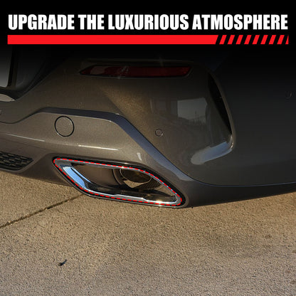 Glossy Black Stainless Rear Exhaust Tip Trim For BMW 8 Series Coupe G14 2019+ 14