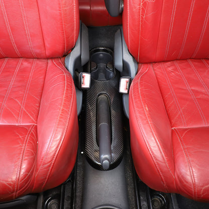 Real Carbon Fiber Handbrake & Cup Holder Panel Trim For Fiat 500 312 2007-2015 12