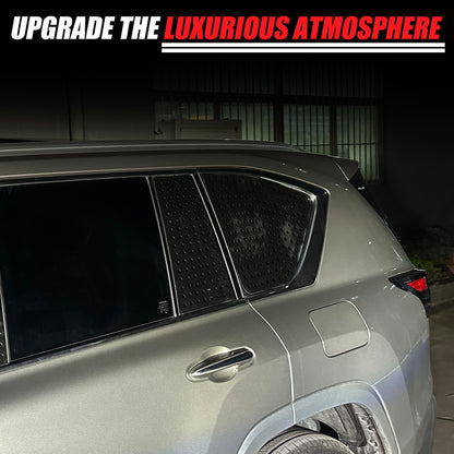 Black Aluminum Rear Triangular Window Honeycomb Panel Trim For Lexus LX J300 22+ 6