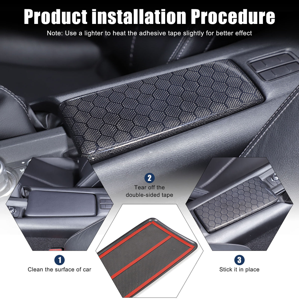 Real Honeycomb Carbon Fiber Center Armrest Box Cover Trim For Mazda MX-5 2016+ 20