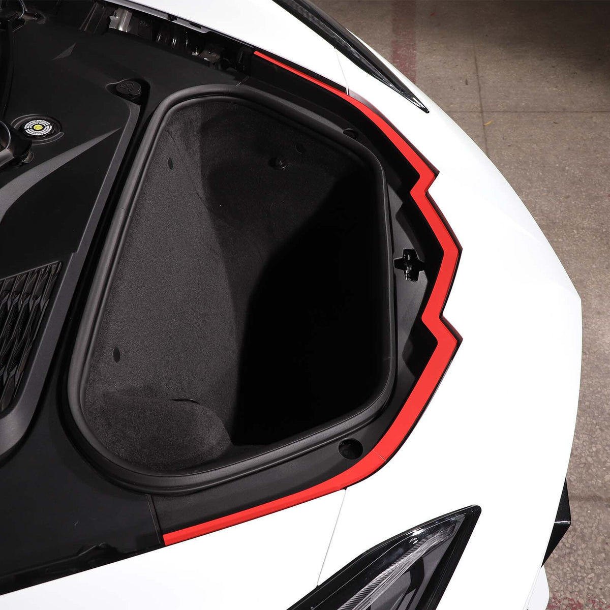 Red Front Trunk Bezel Gloss Stainless Plate Fit For Corvette C8 2020-2026 17