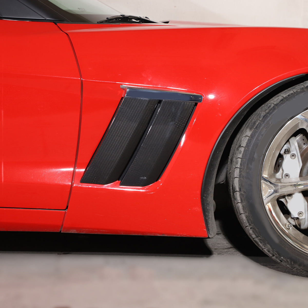 Real Carbon Fiber Side Fender Vents Panel Trim Kit For Corvette C6 2005-2013 8