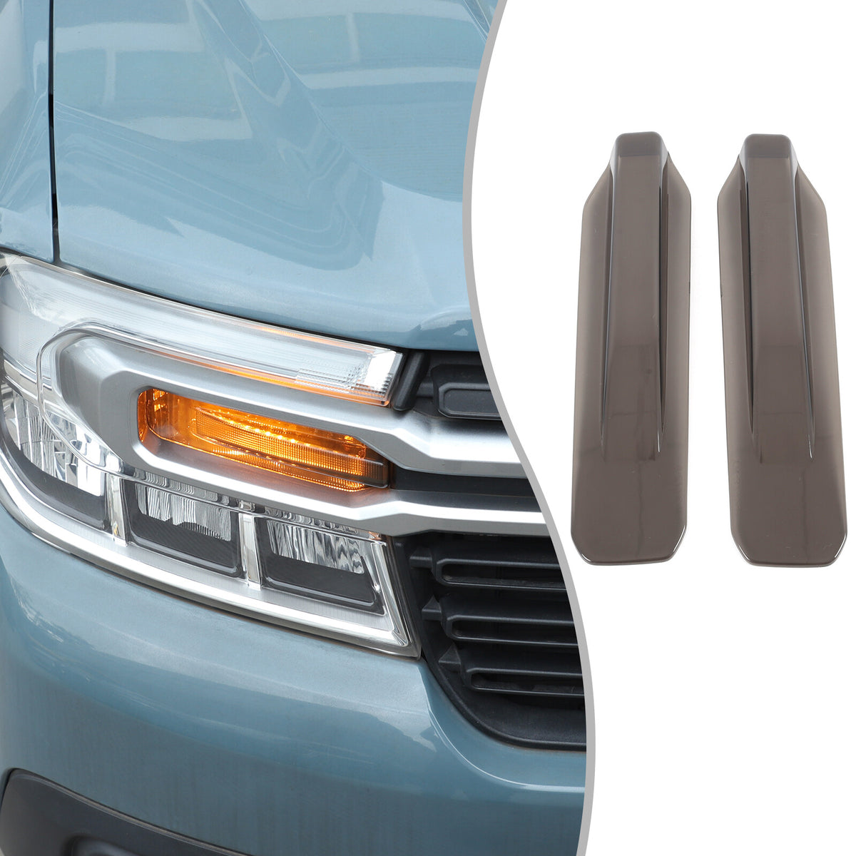 Smoked Black ABS Low Beam Headlight Trim Cover for Ford Maverick 2022-2023 US 8