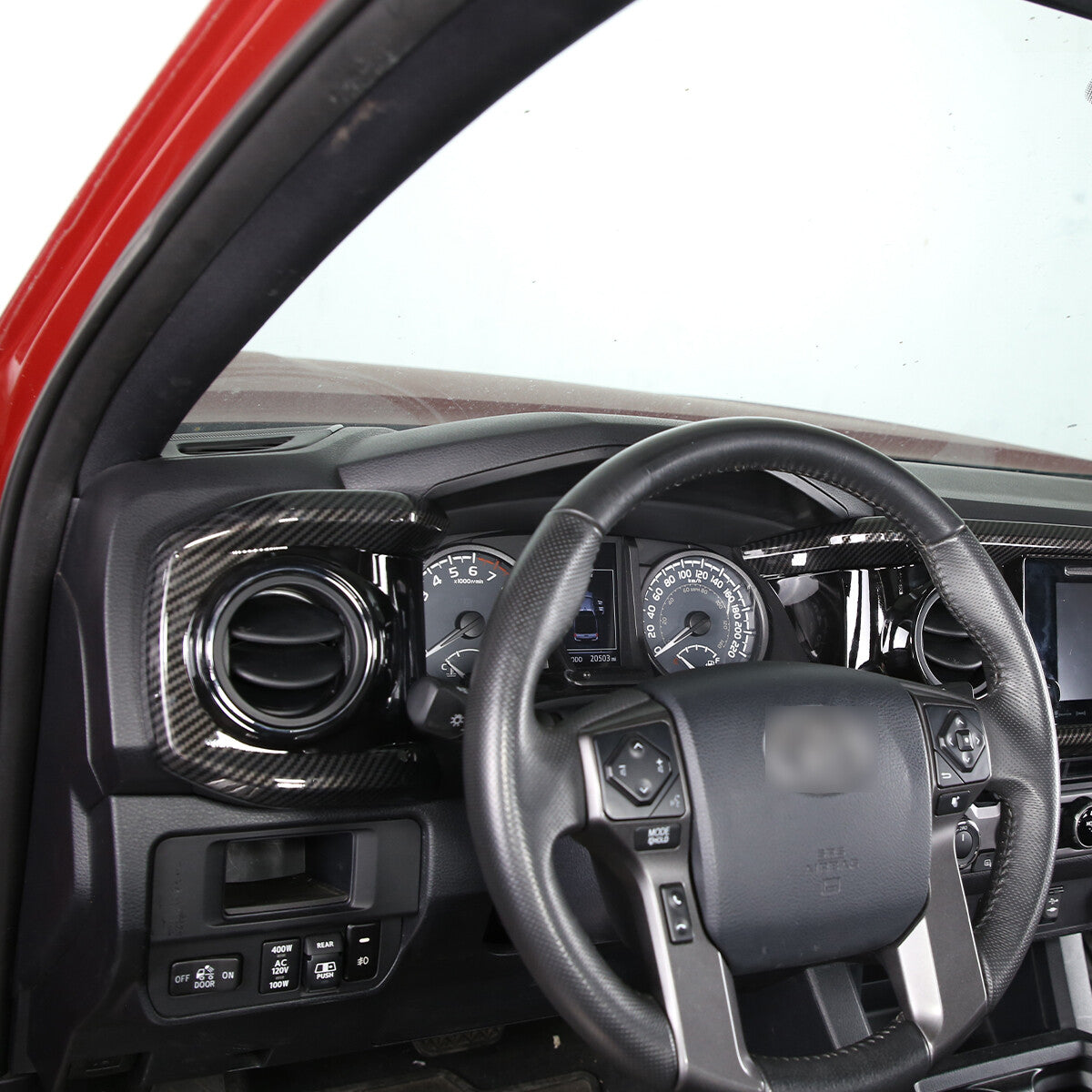 ABS Carbon Dashboard U Shape Air Vent Outlet Cover trim For Toyota Tacoma 16-23 6