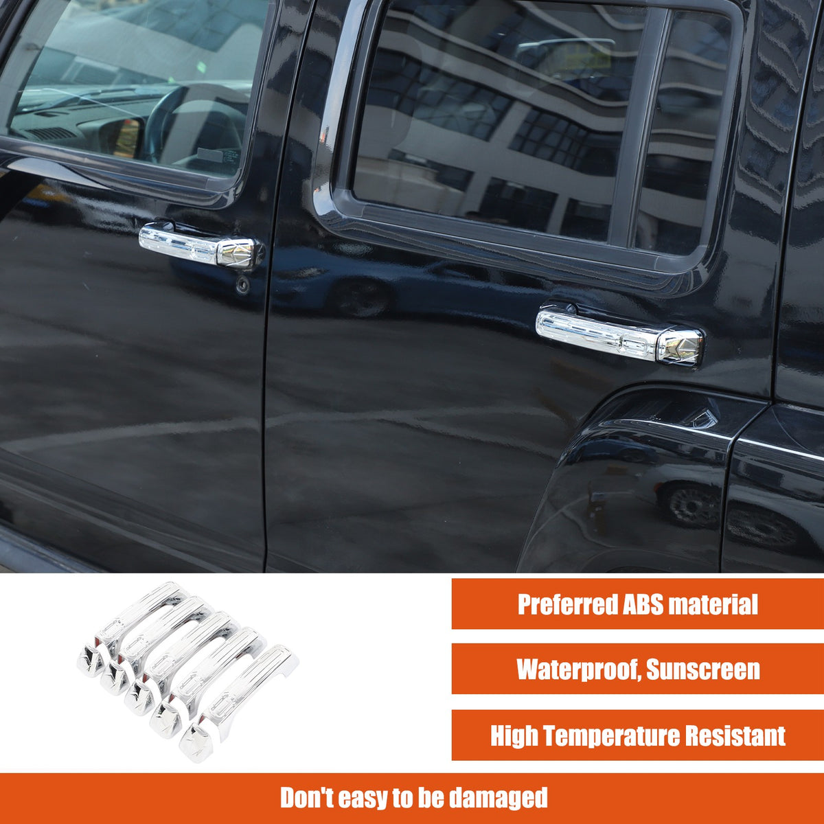 8PCS ABS Chrome Door Handle Cover Trim Shell Cover For Hummer H3 2005-09 US 14