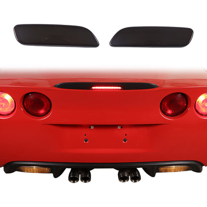 Smoked Black Front Headlight & Rear Tail Light Cover Trim For Corvette C6 05-13 34