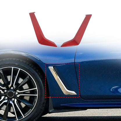 Red Real Dry Carbon Fiber Side Air Fender Vent Trim For Infiniti Q60 2016+ 8