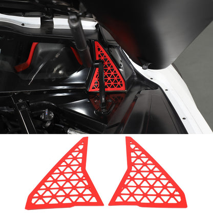 Red Alloy Front Bulkhead Engine Bay Decor Trim For Corvette C8 2020+ 1