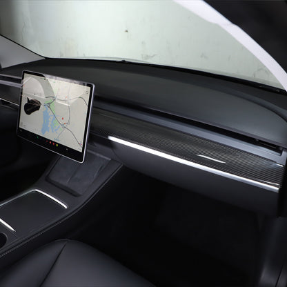 For Tesla Model 3 Y 2016-2023 Dashboard Cover Real Carbon Fiber Panel Trim Cover 4