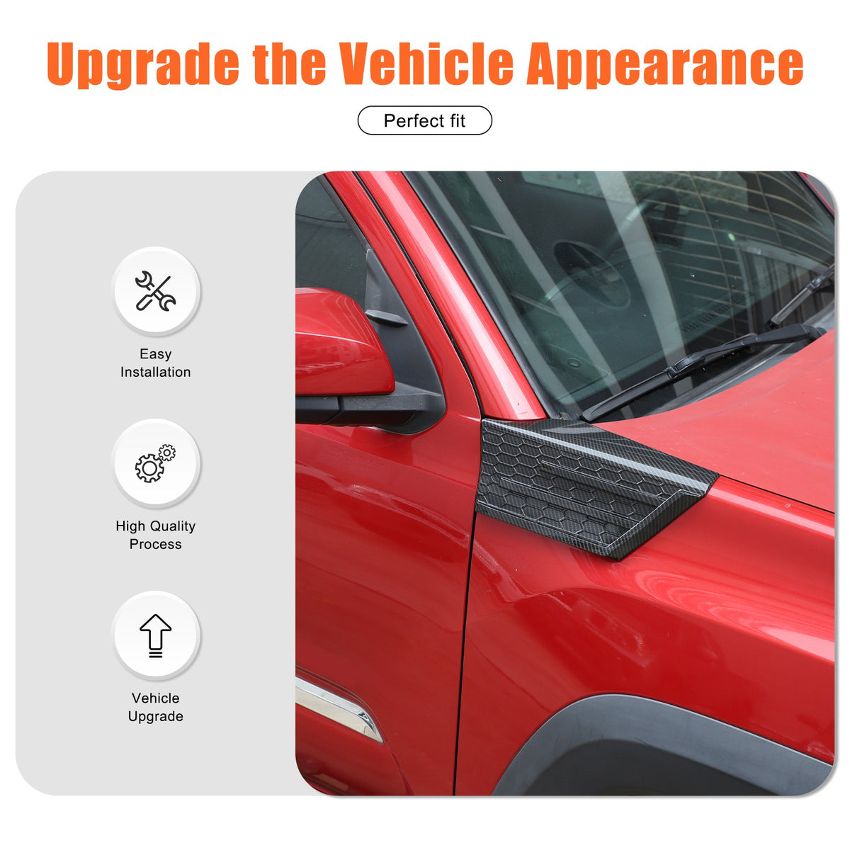 Carbon Fiber ABS Side Fender Upper Trim Cover For Toyota Tacoma 2016-2019 7