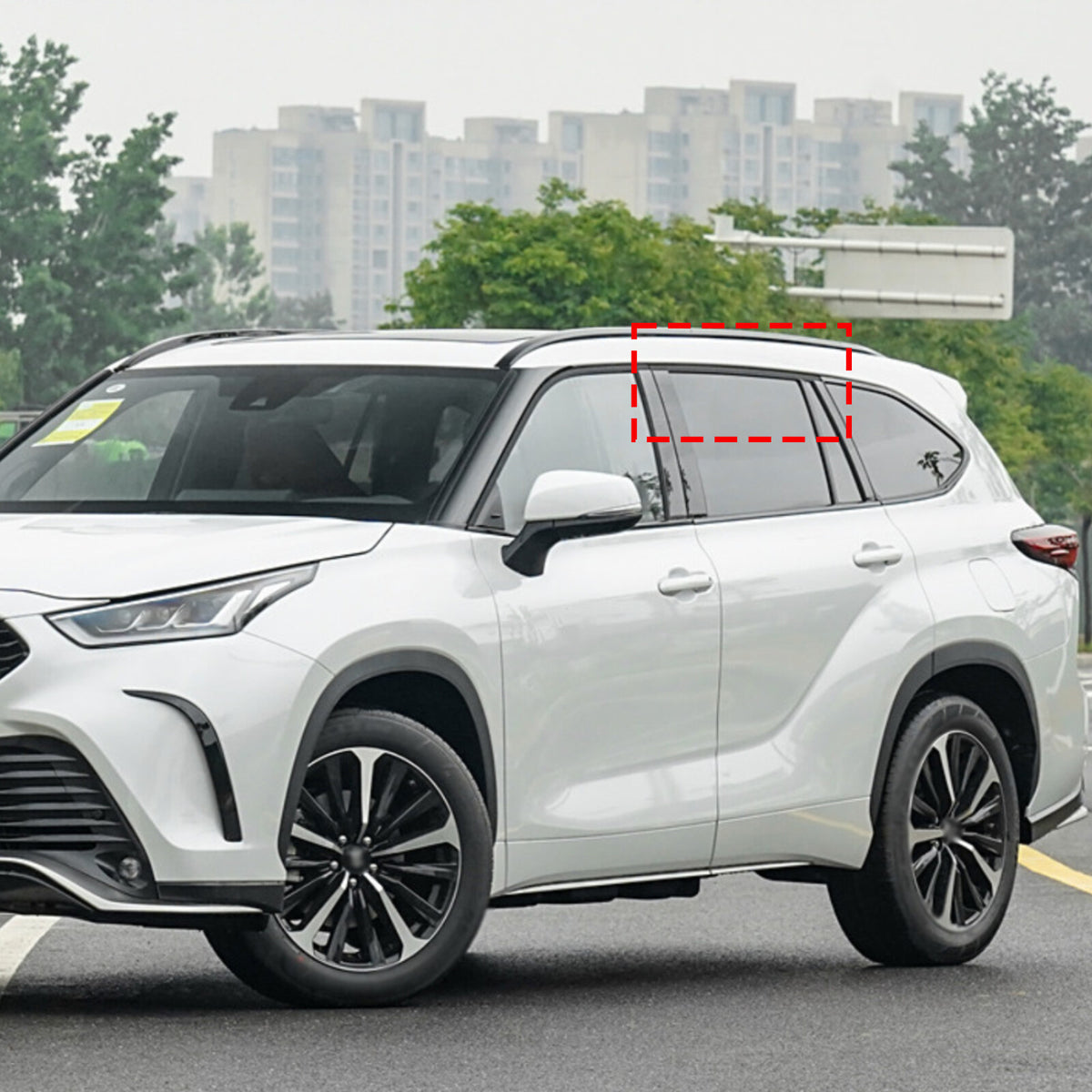Rear Door Window Louver Air Vent Panel Trim Cover For Toyota Highlander 2022+ 16