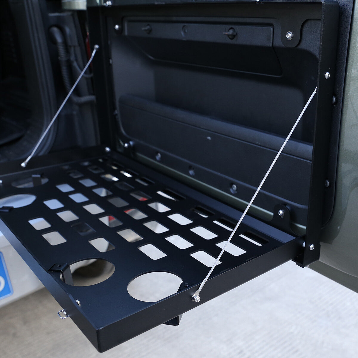 Rear Tailgate Foldable Table Molle Panel Cargo Shelf for LR Defender L663 20-25 5