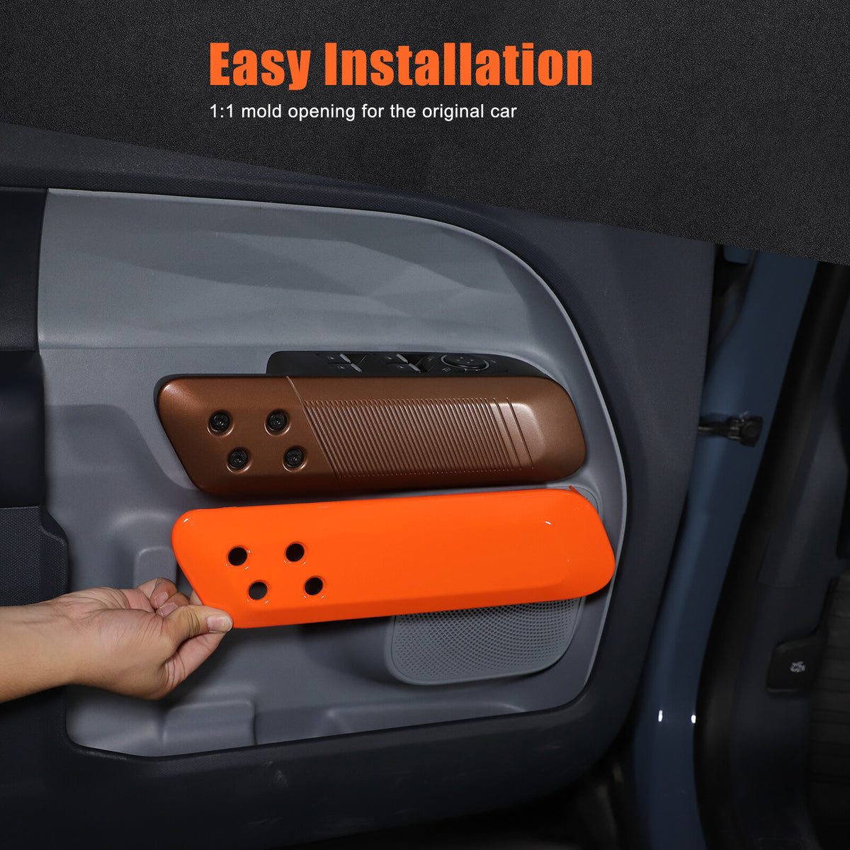 Orange ABS Interior Door Handle Panel Trim For Ford Maverick 2022+ 6