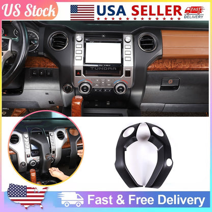 Matte Black Dashboard Center Air Vent Trim Cover For Toyota Tundra 2014-2020 1