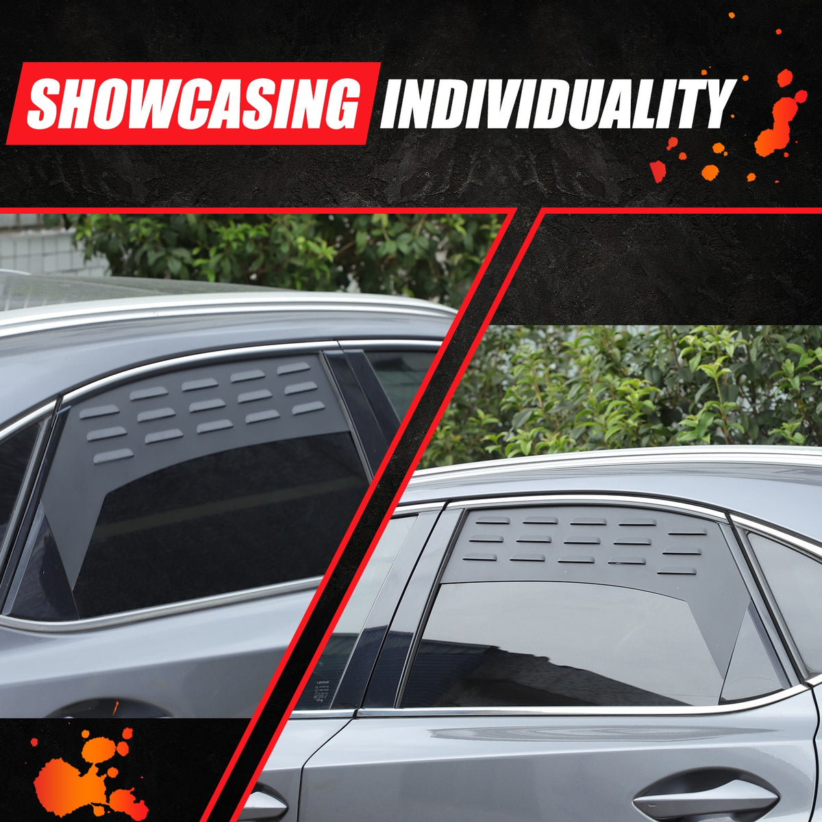 Aluminum Rear Door Window Louver Air Vent Panel Trim Cover For Lexus NX 2015+ 15