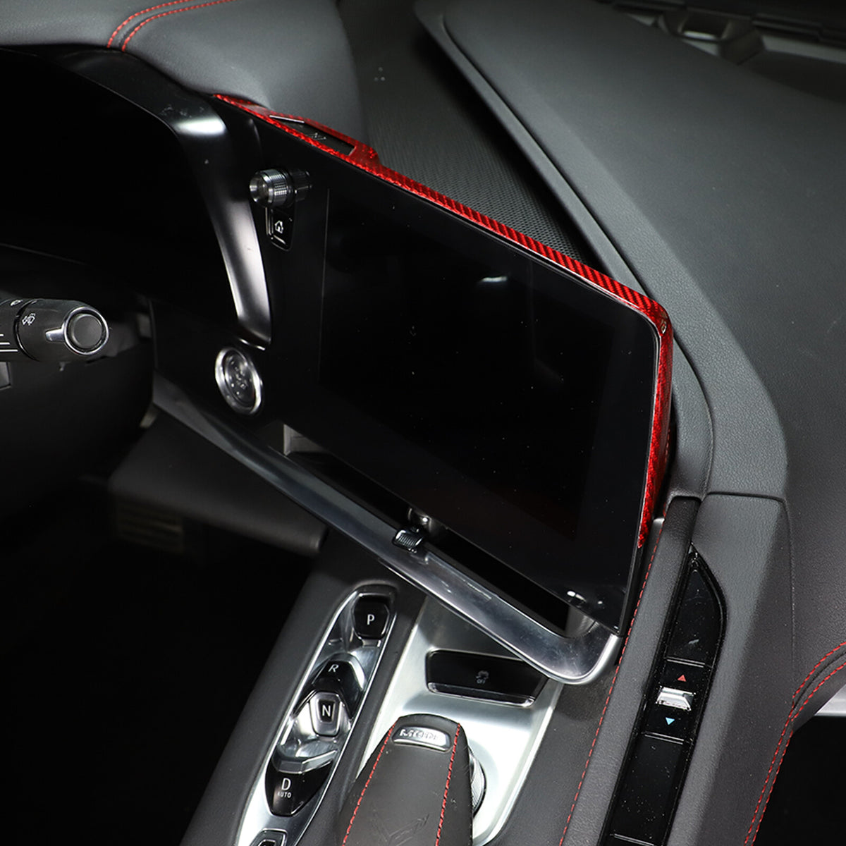 Red Real Carbon Fiber Full Interior Set Decor Trim Kit for Corvette C8 20-25 - Styles 21-25 50