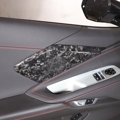 Forged Carbon Fiber Interior Door Speaker Cover For Corvette C8 Z51 Z06 1LT 20+ 12
