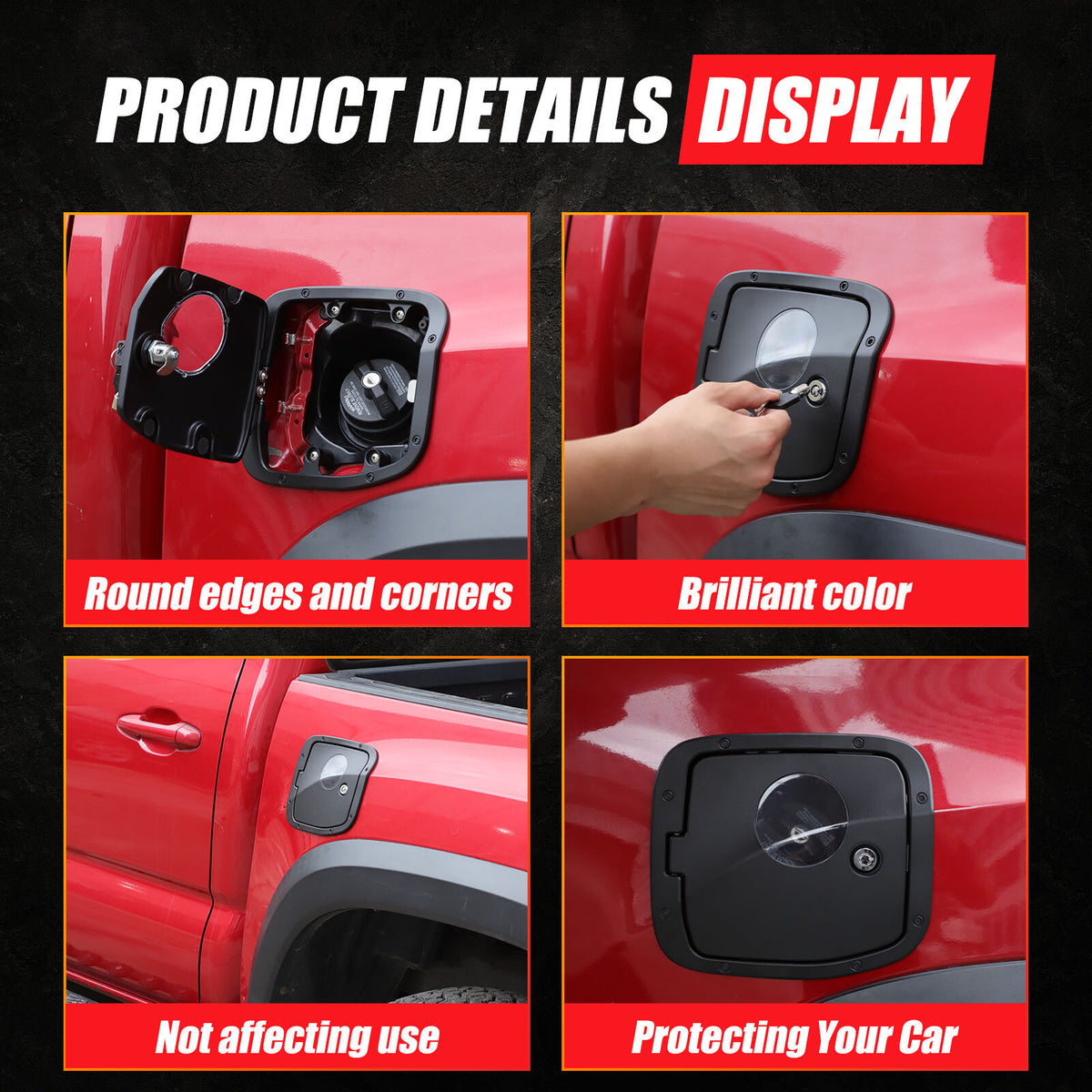 Replacement Fuel Tank Gas Lock Cover Trim For Toyota Tacoma 2016-2023 US 8