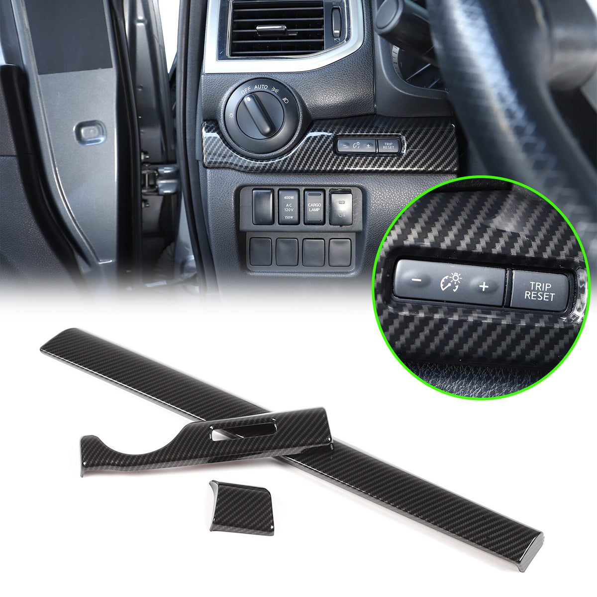 ABS Carbon fiber Dashboard Center Console Trim Cover for Nissan Titan 2016-23 1