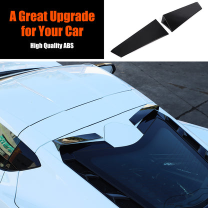 Glossy Black anti-wind buffeting deflector Trim For Corvette C8 Coupe 2026 US 9