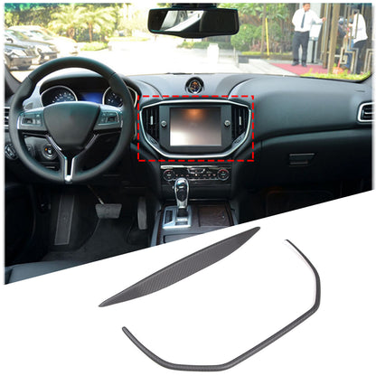 Matt Carbon fiber Center Console air outlet frame Trim For Maserati Ghibli 14-15 4