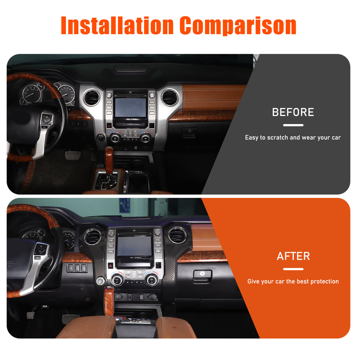 For Toyota Tundra 2014-2021 ABS Carbon Interior Side Air Vent Outlet Covers 24