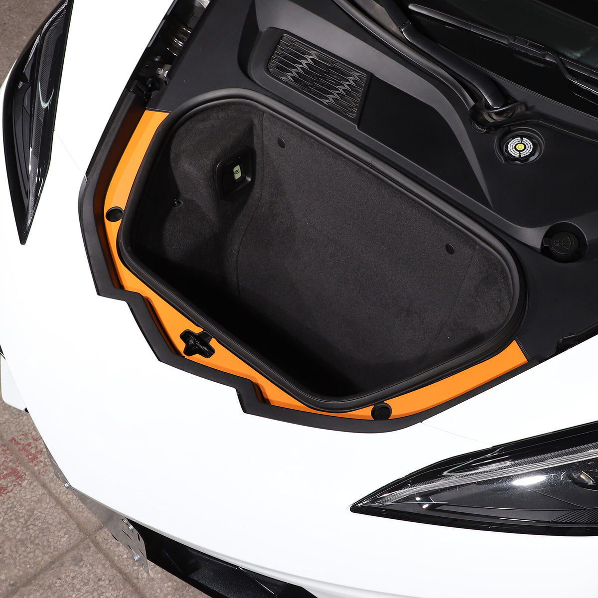 Yellow Front Trunk Bezel Gloss Stainless Plate Trim Strip For Corvette C8 20-26 7
