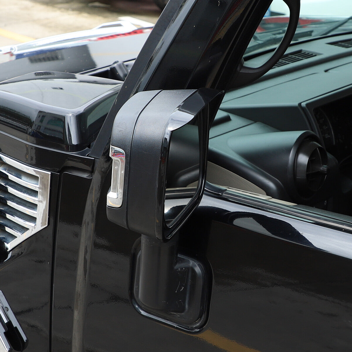Glossy Piano Black Front Bumper Exterior Trim Cover Set For Hummer H2 2003-2009 - Styles 6-10 41