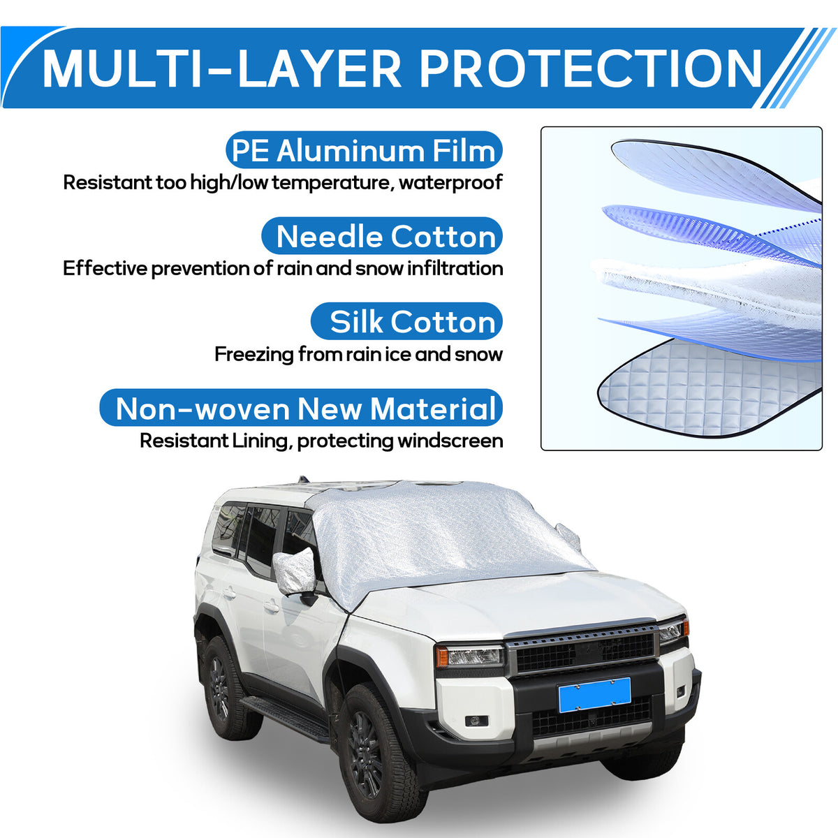 Car Windshield Snow Cover Front Guard For Toyota Land Cruiser LC250 2024 US 2