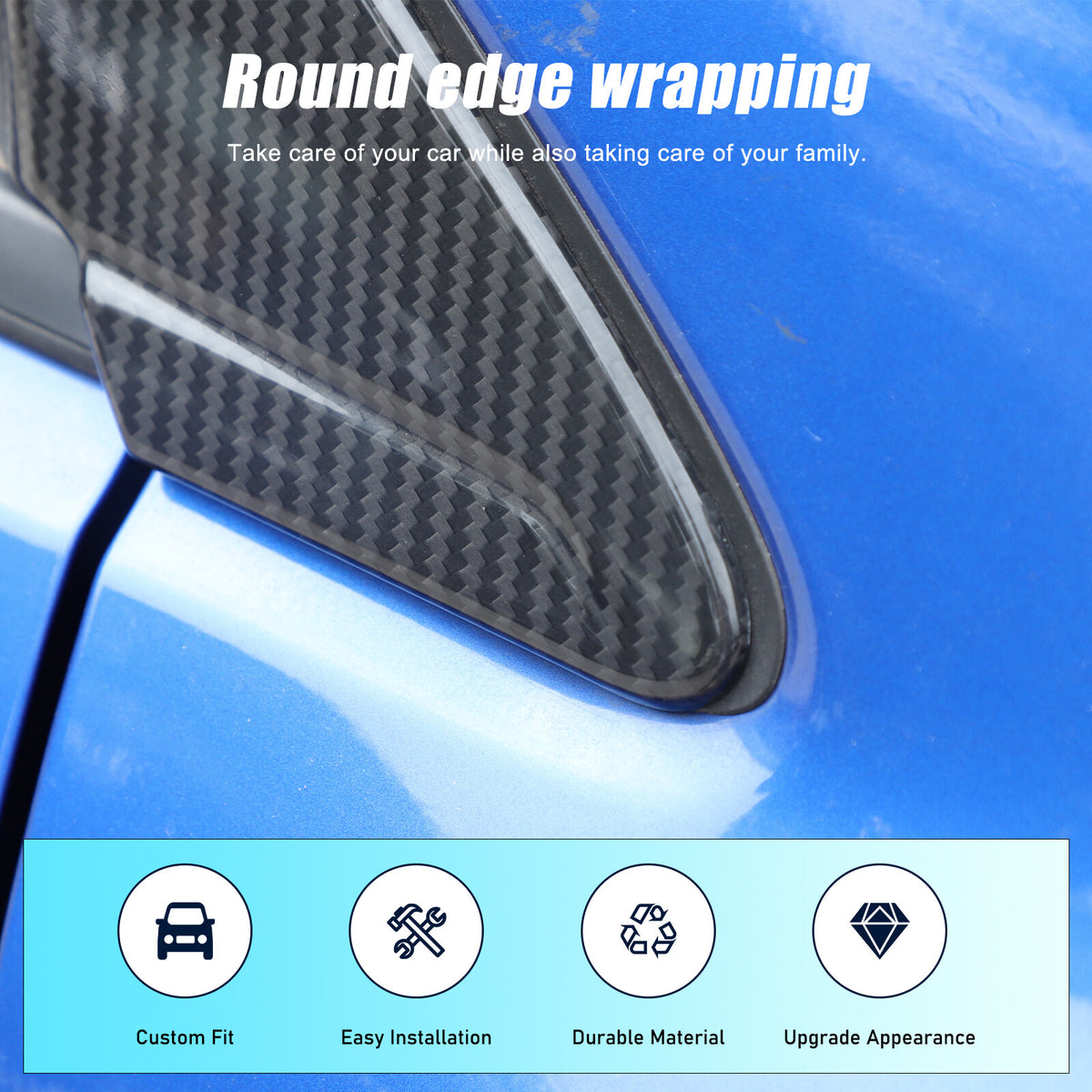 Real Carbon Fiber A Pillar Corner Triangle Trim For Subaru WRX STI VB 2022+ 20