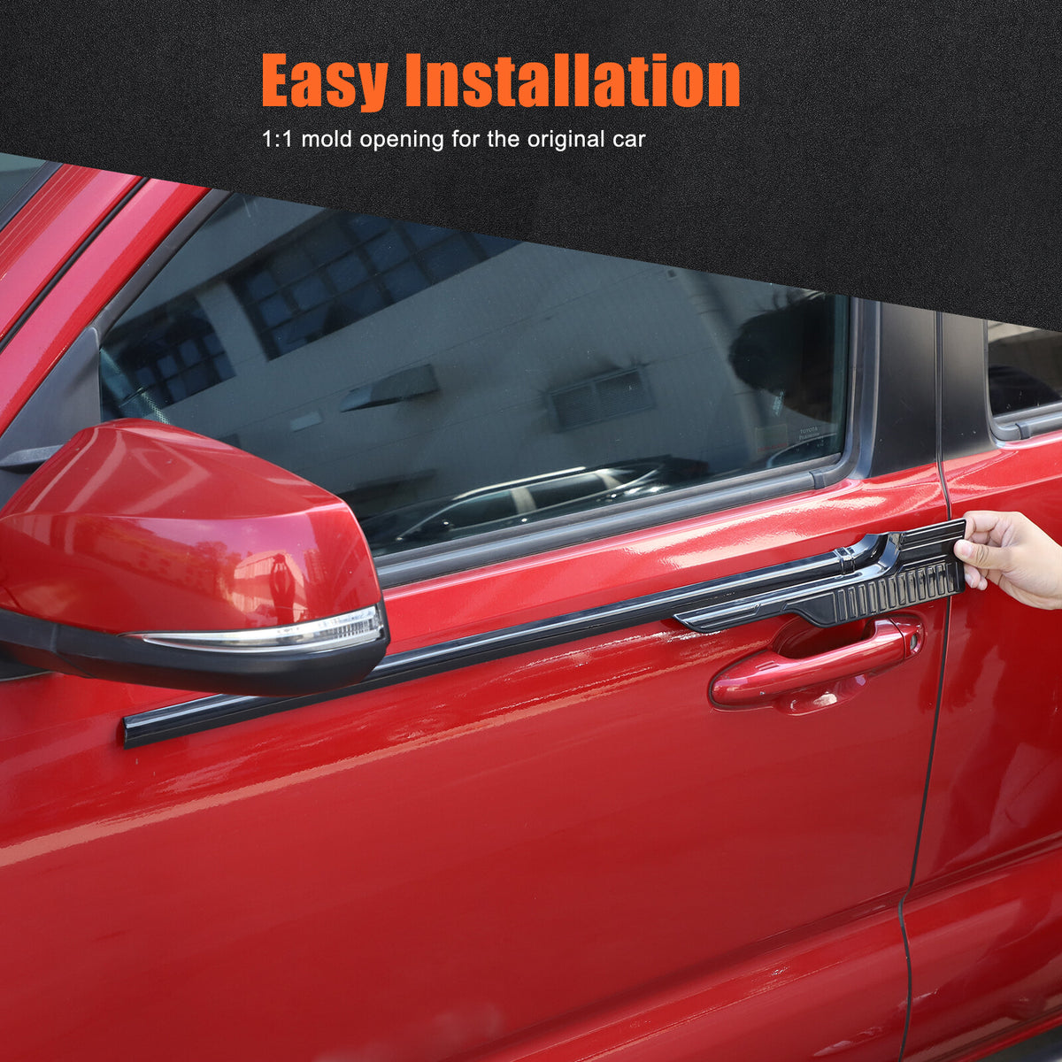 Black ABS Exterior Window Bottom Sill Trim Strip For Toyota Tacoma 2015-2022 11