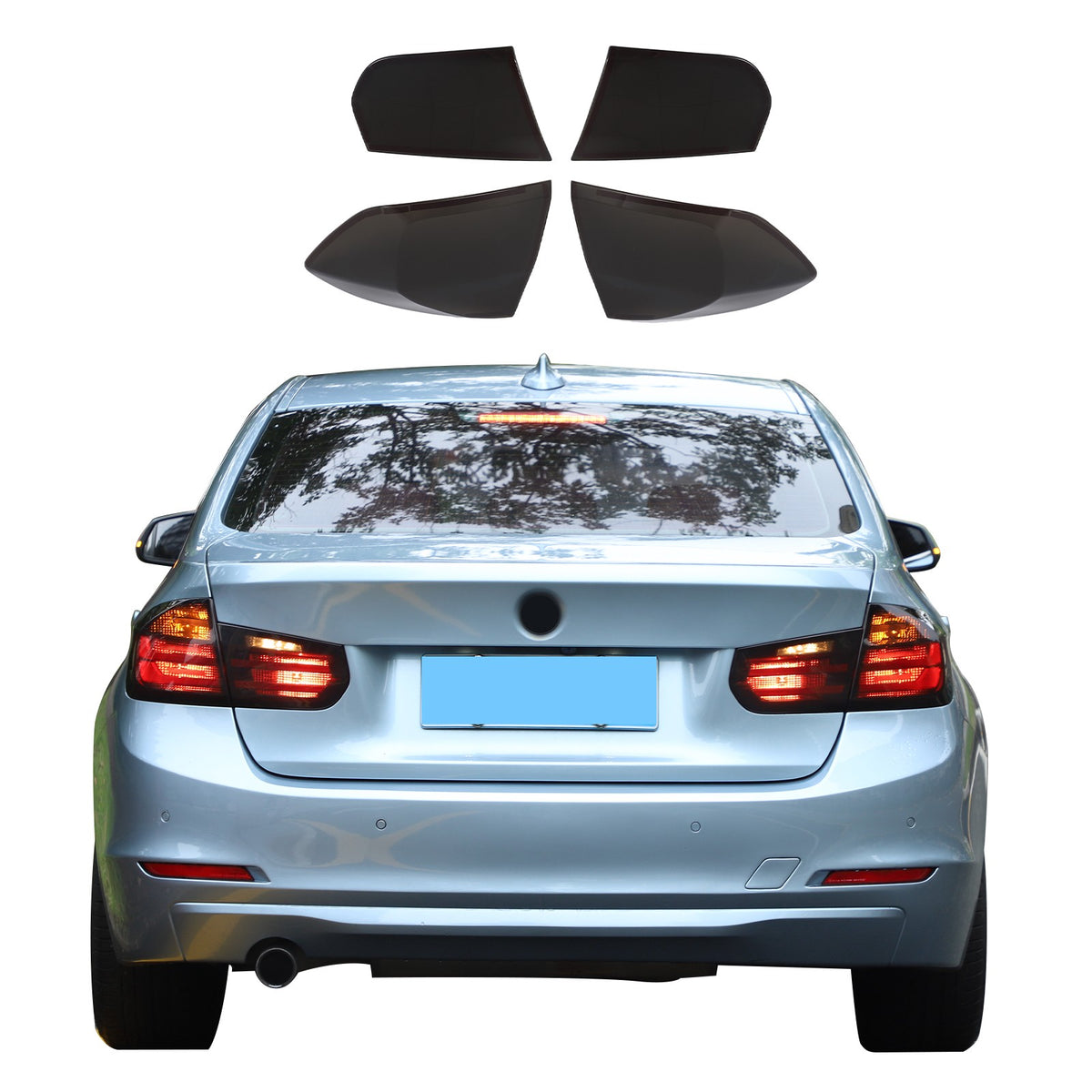 Smoked Black Rear Tail Light Cover Trim For BMW 3 Series F30 F35 /BMW M3 F80 21