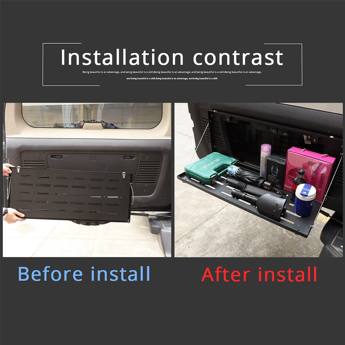 Tailgate Trunk Molle Panel Rear Door Cargo Organizer Kit For Hummer H3 2005-2009 10