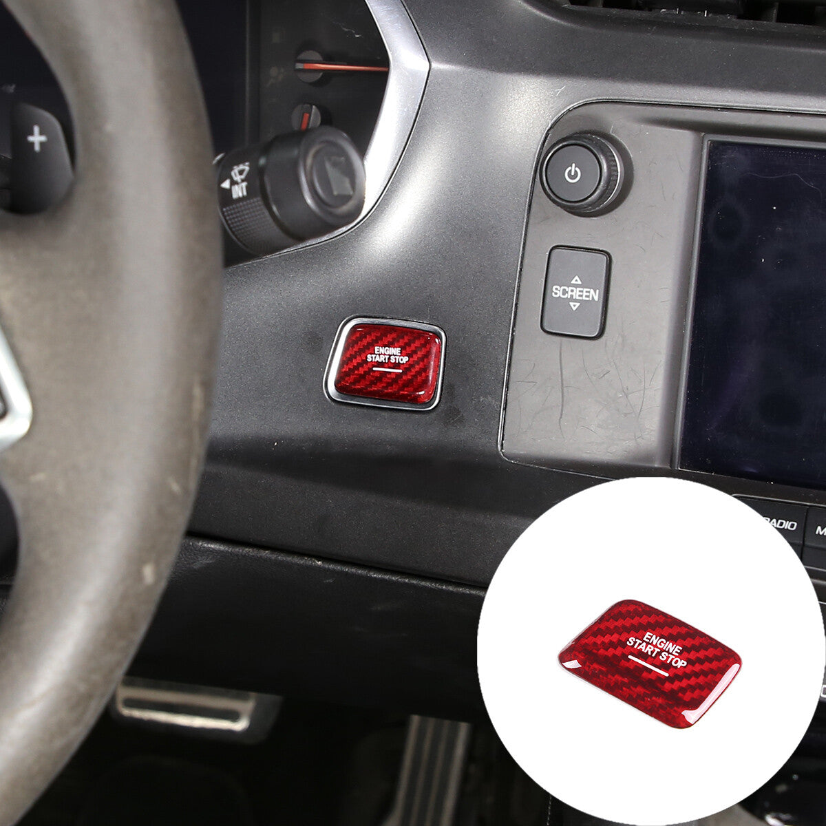 Red Real Carbon Fiber Interior Center Full Trim Set Kit For Corvette C7 2014-19 - Variants 11-13 31