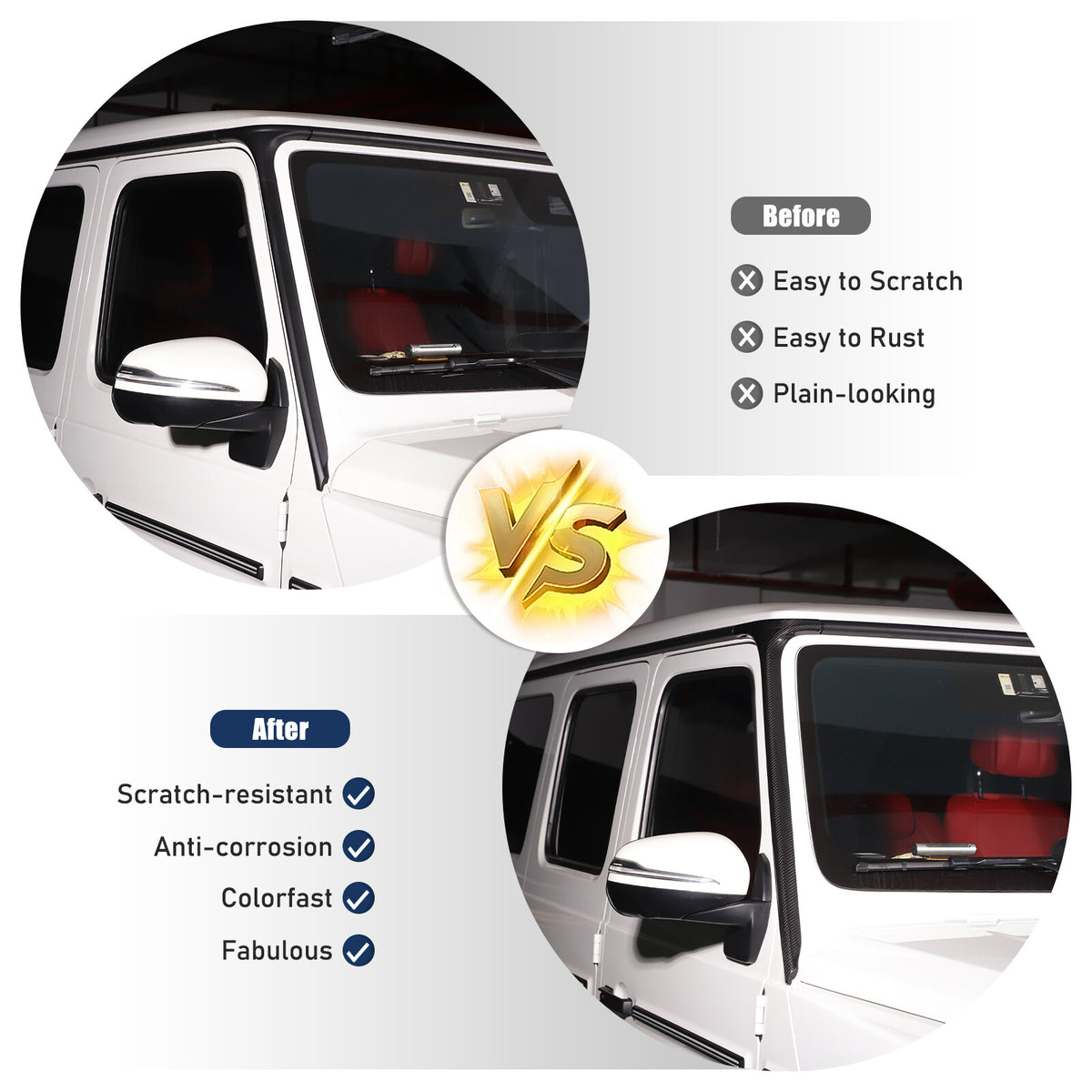 Real Carbon Fiber Window Triangle A-Pillar Cover For Benz W463 G550 G63 19-23 8
