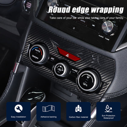 Real Carbon Fiber Air Condition Panel Trim Cover for Subaru Forester 19-24 11